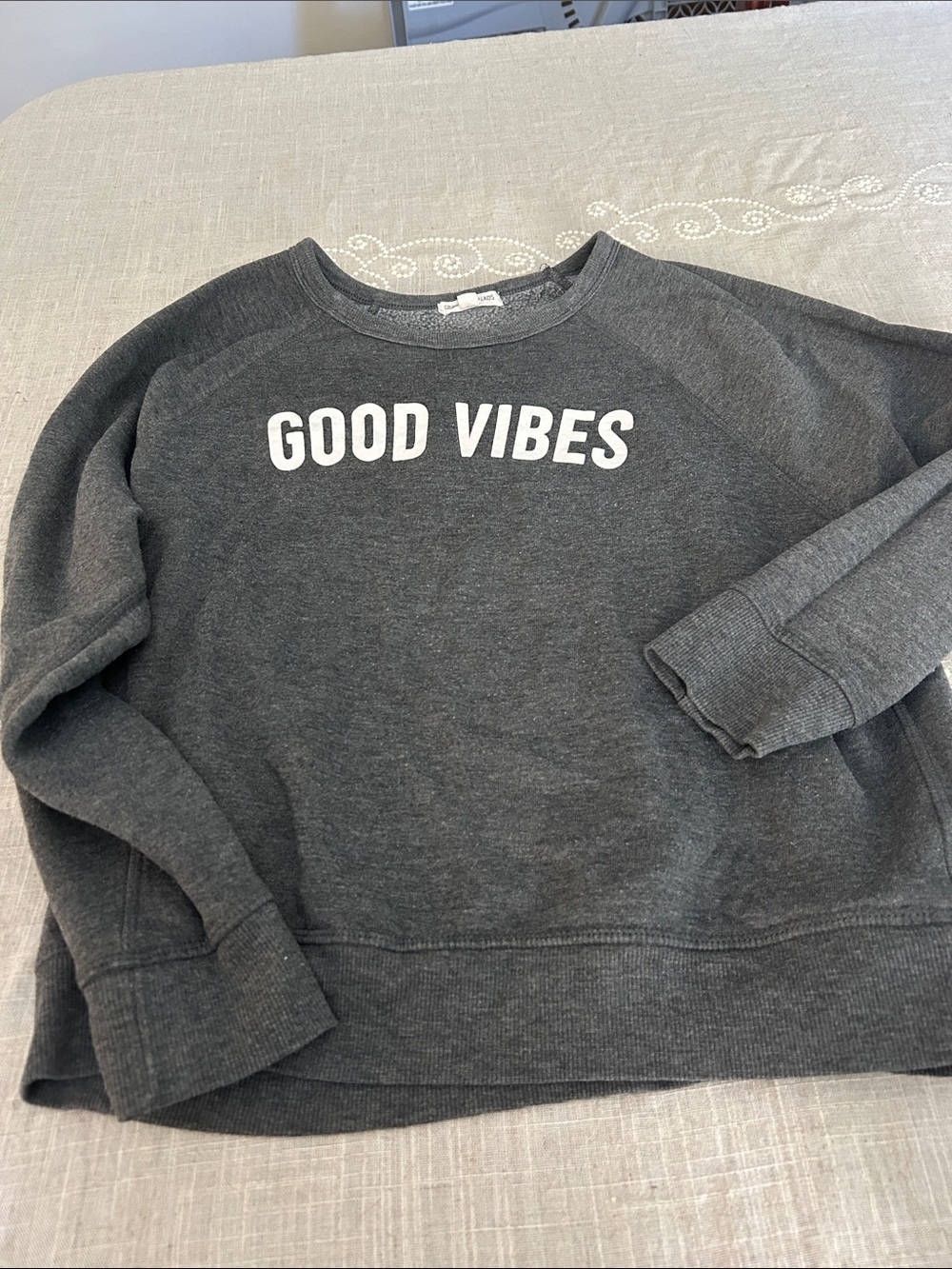 Grayson Threads  Dark Gray 'GOOD VIBES' Crewneck Sweatshirt